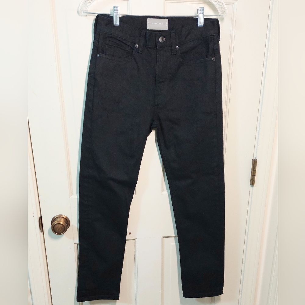 Everlane Black High-rise Slim Straight Jeans, Size 24
